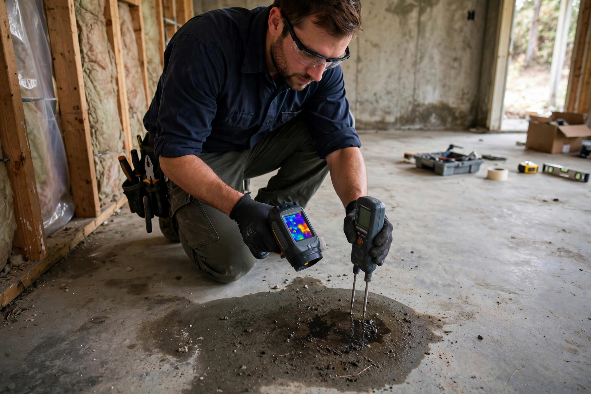 How to Spot Slab Leaks Under Portland Concrete Foundations